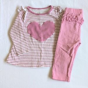 first impressions heart cotton matching outfit set 6-9 months baby girl
